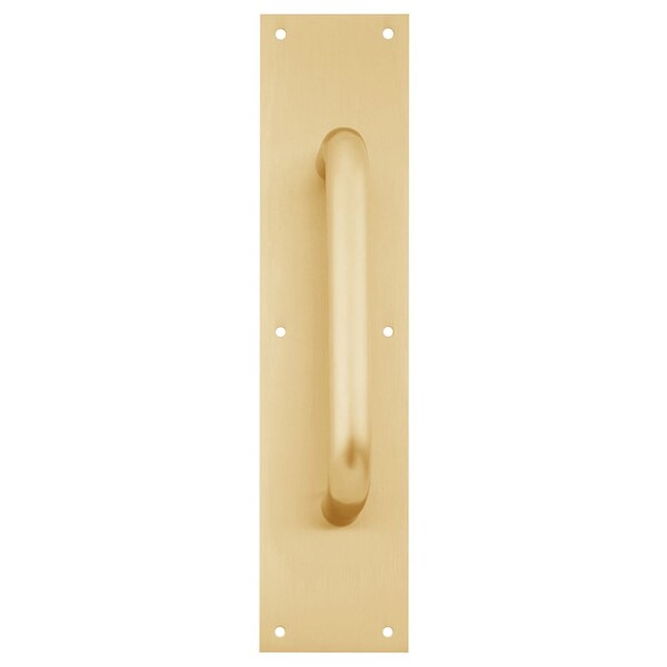 Pull Plate, 8-in CTC, 3/4-in Diameter, 1-1/2-in Clearance, 4-in x 16-in, Bright Brass